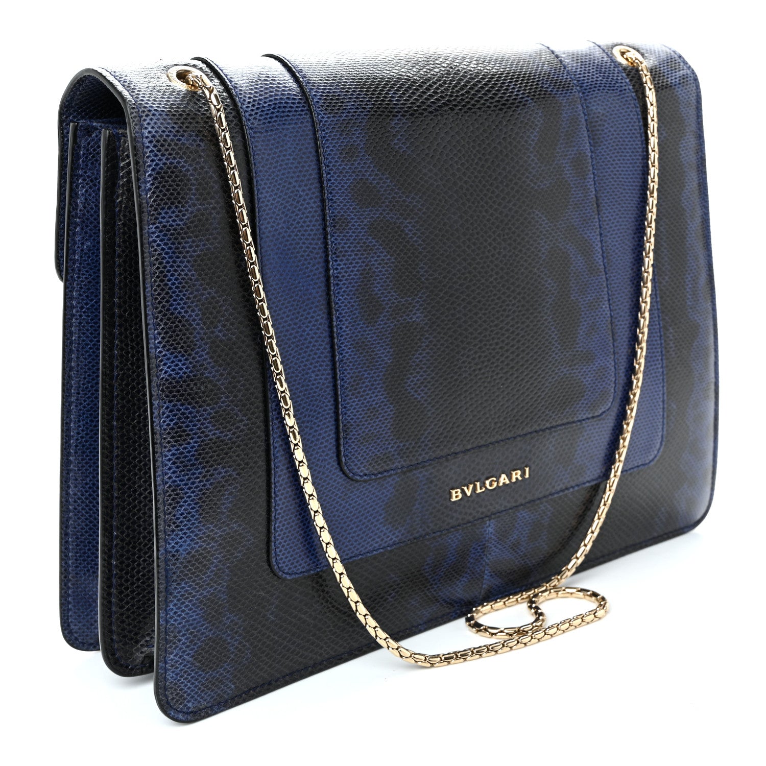 Bulgari Shiny Karung Medium Serpenti Forever Crossbody Bag Dark Blue 4 of 10