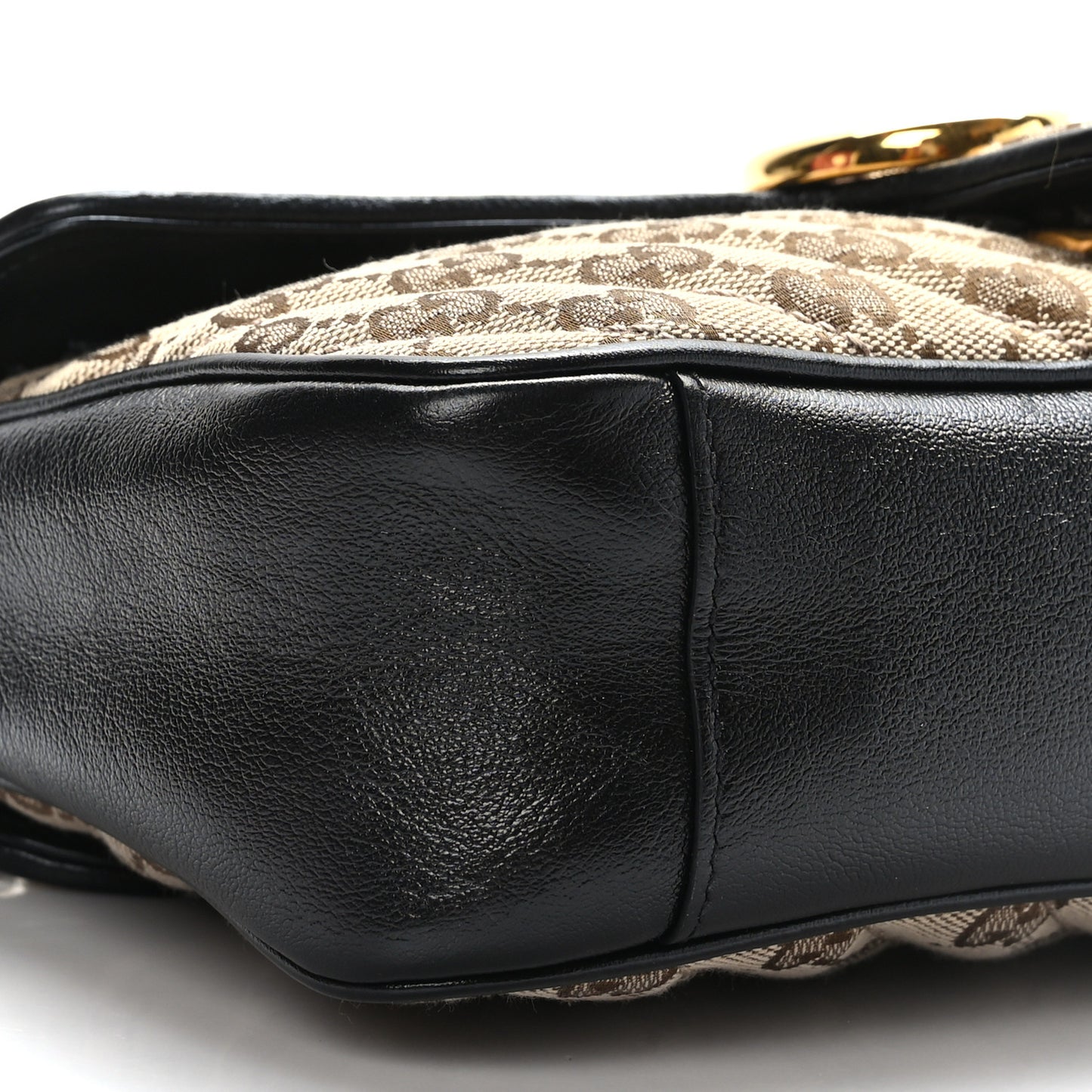 Monogram Matelasse Diagonal Small GG Marmont Shoulder Bag Beige Black