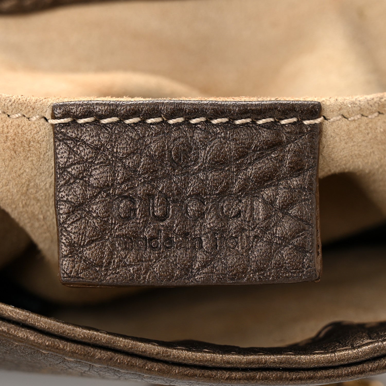 Gucci Pebbled Calfskin Small 1973 Chain Shoulder Bag Gold 6 of 12