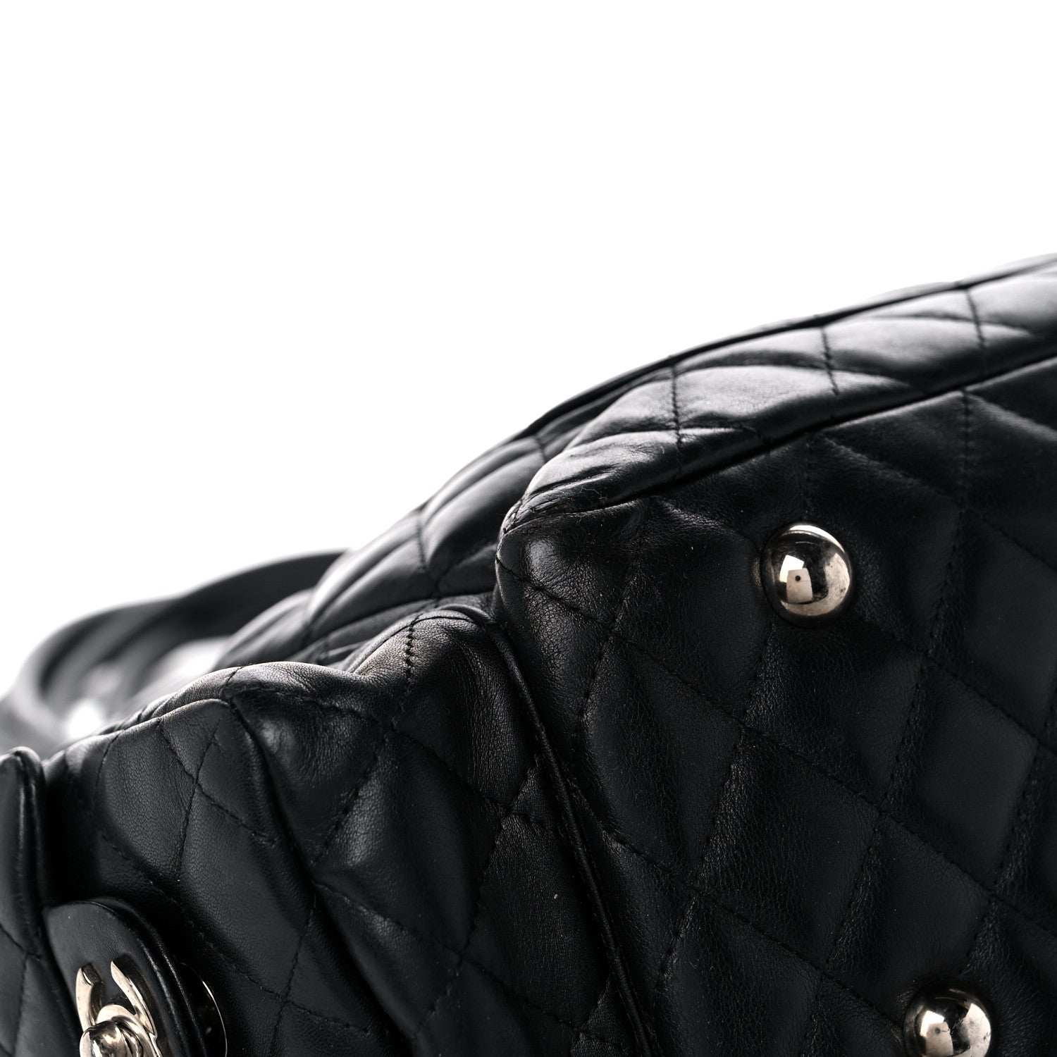 Chanel Calfskin Quilted Large Cambon Multipocket Reporter Black White 10 of 18