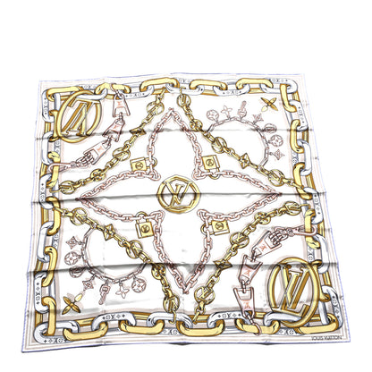 Louis Vuitton Silk Bejeweled Square Scarf 90 Beige 1 of 4