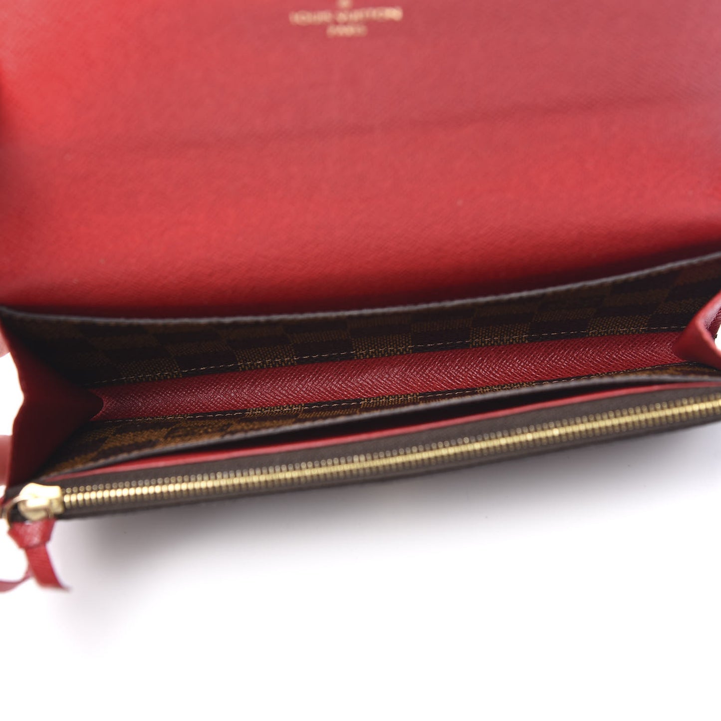 Damier Ebene Emilie Wallet Red