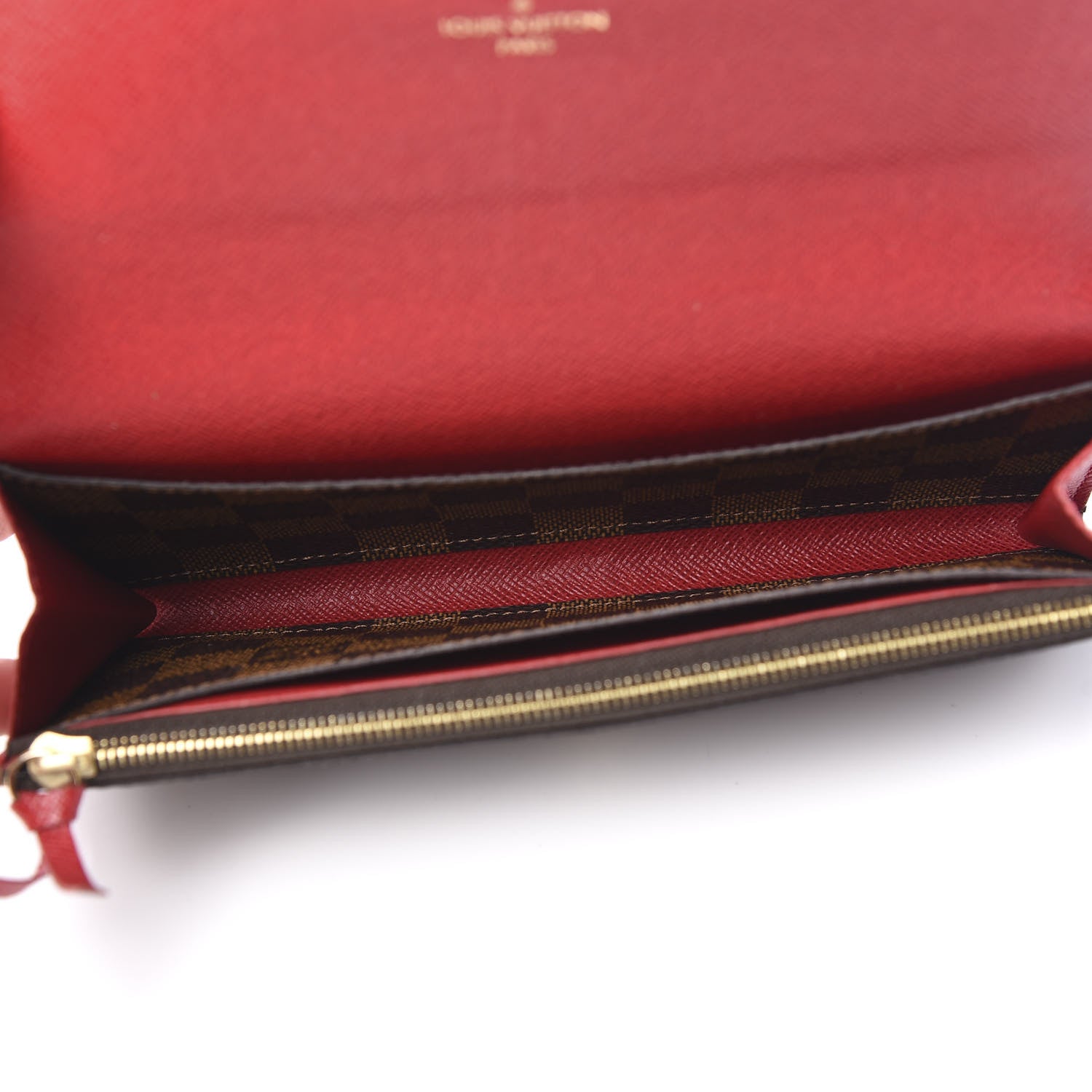 Louis Vuitton Damier Ebene Emilie Wallet Red 4 of 10