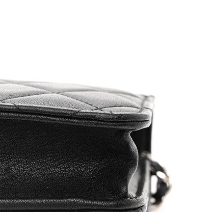 Chanel Lambskin Quilted CC Box Wallet On Chain WOC Black 12 of 13