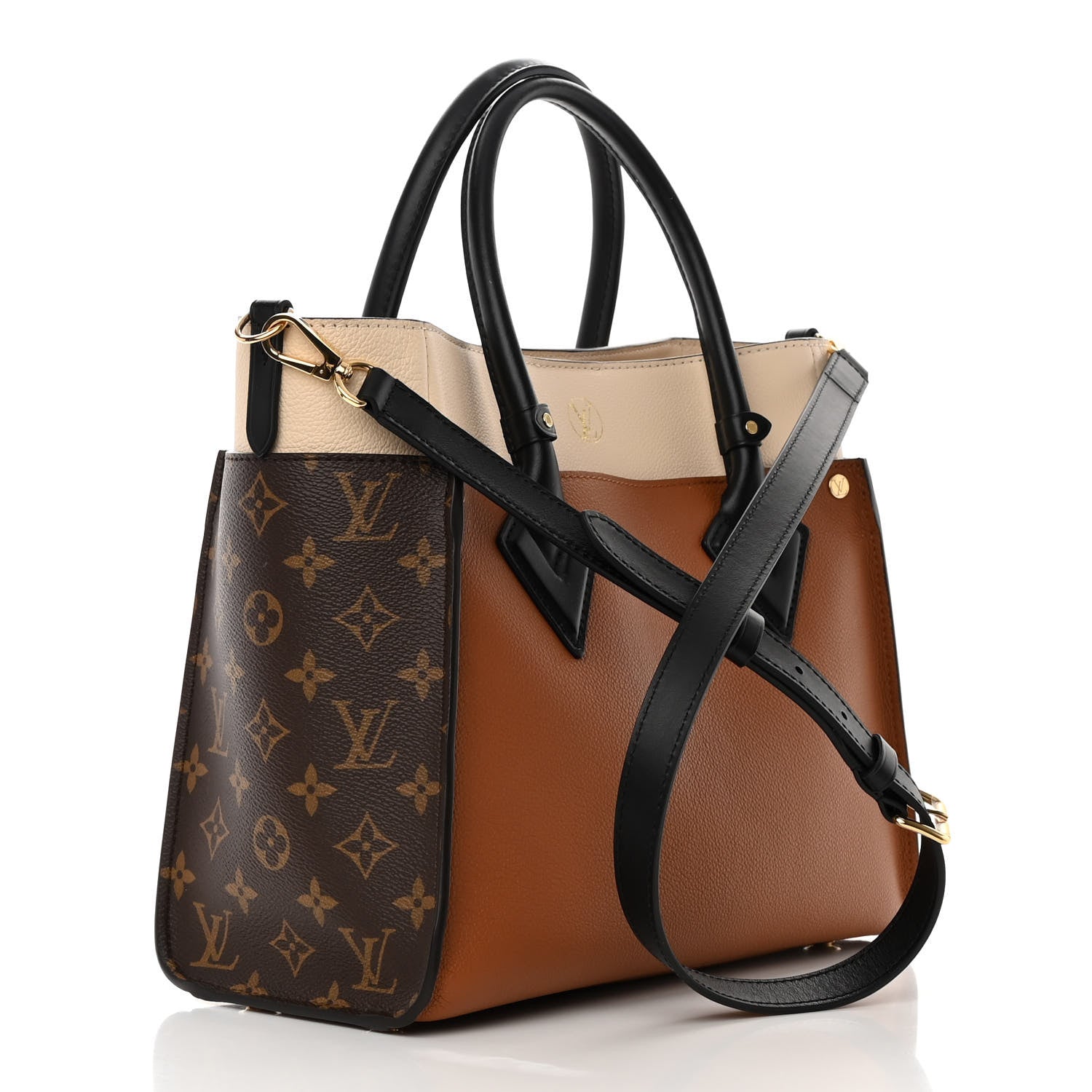 Louis Vuitton Calfskin Monogram On My Side MM Chataigne 3 of 11