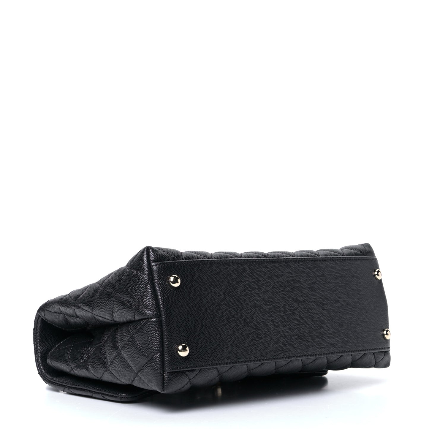 Caviar Quilted Small Coco Handle Flap Black