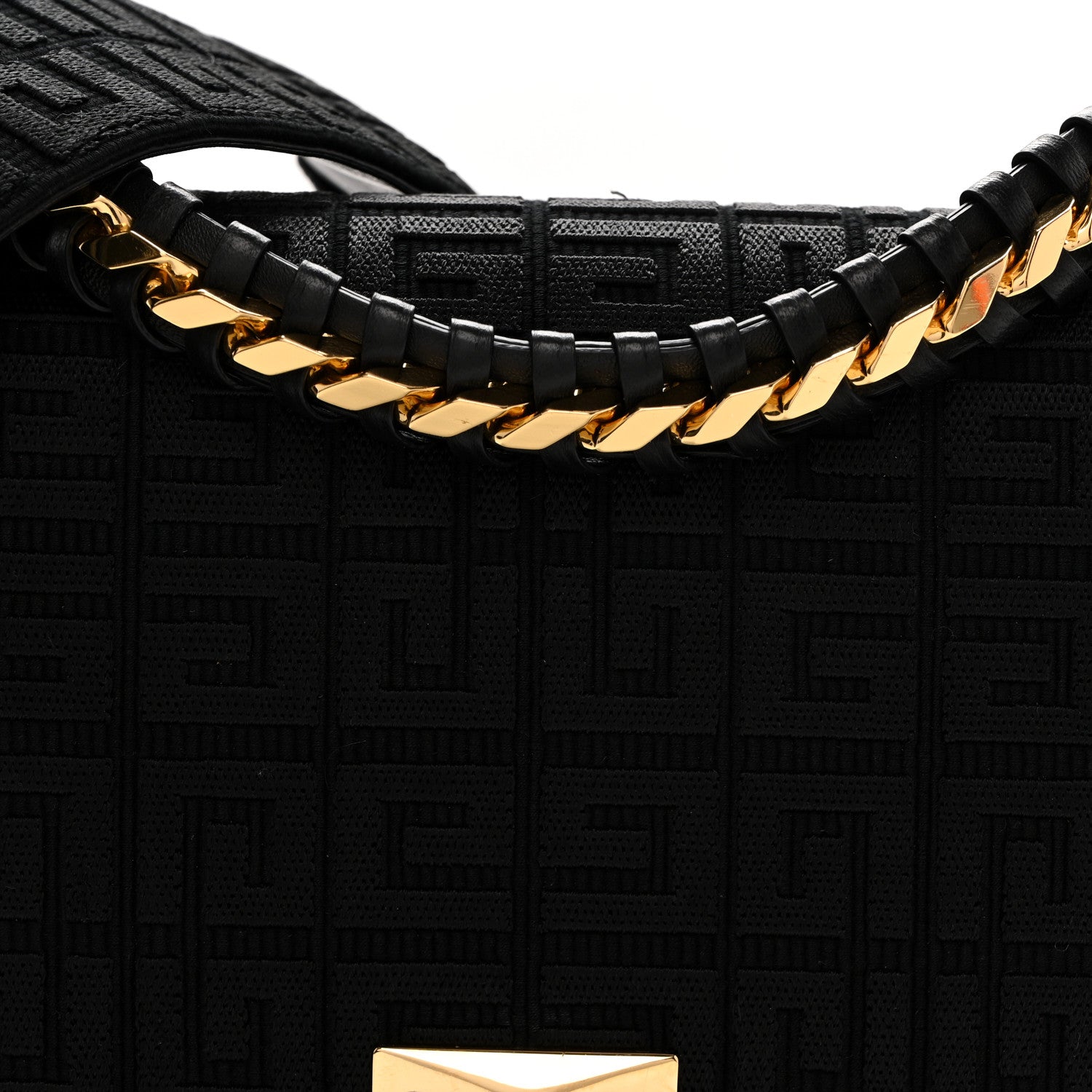 Givenchy Canvas Woven Embroidered Medium 4G Bag With Chain Black 7 of 10