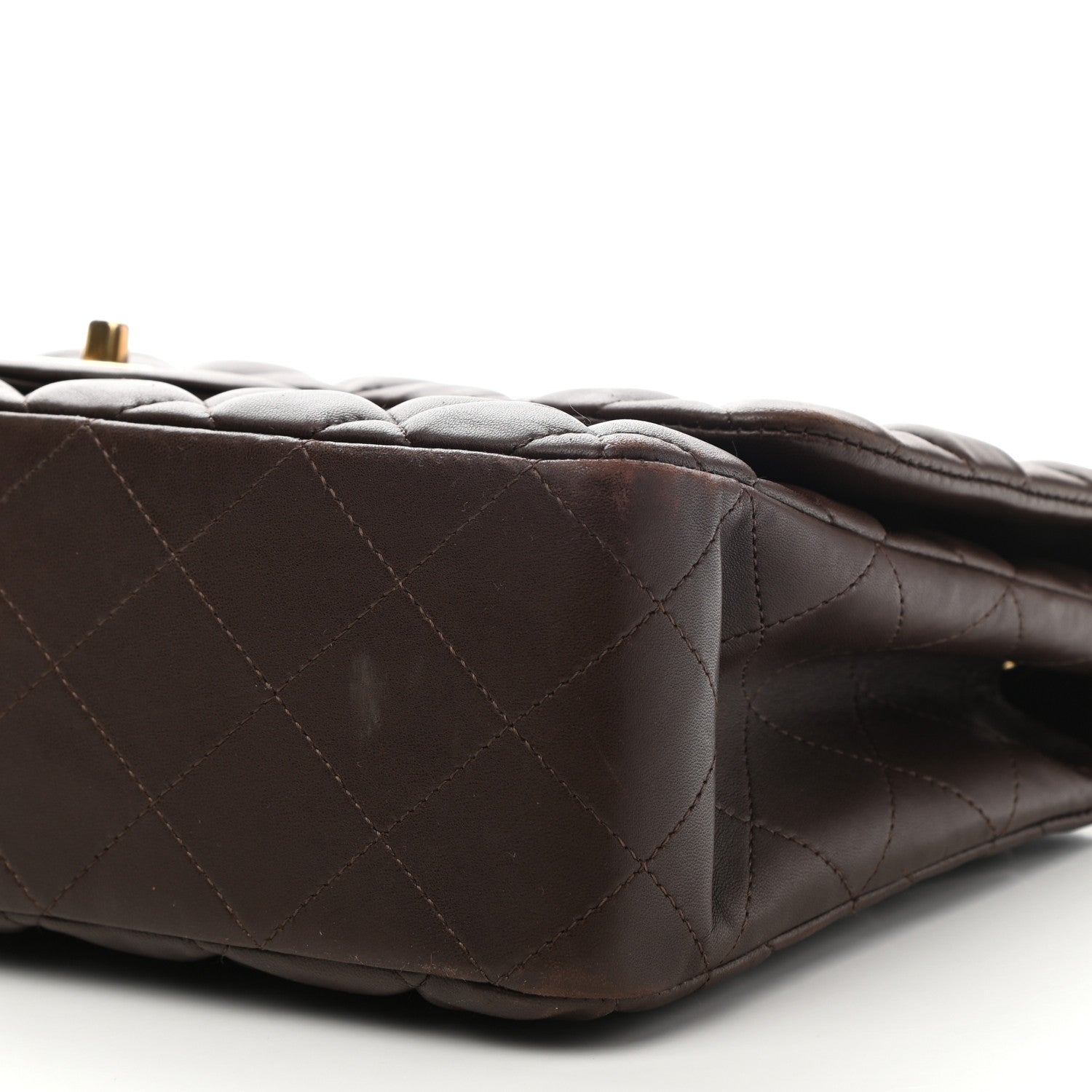 Chanel Lambskin Quilted Jumbo Single Flap Dark Brown 9 of 15