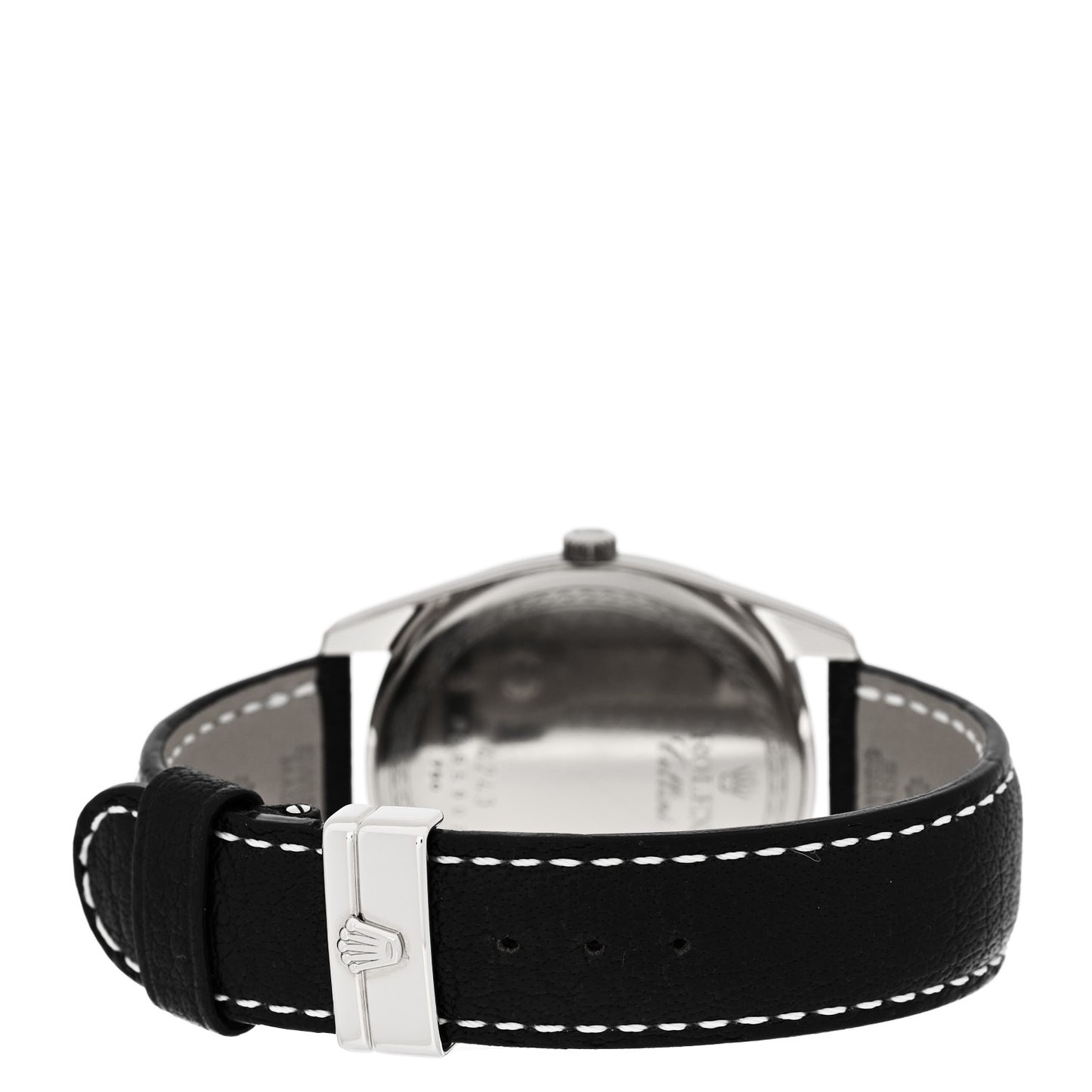 18K White Gold Calfskin 38mm Cellini Manual Winding Watch Black 4243
