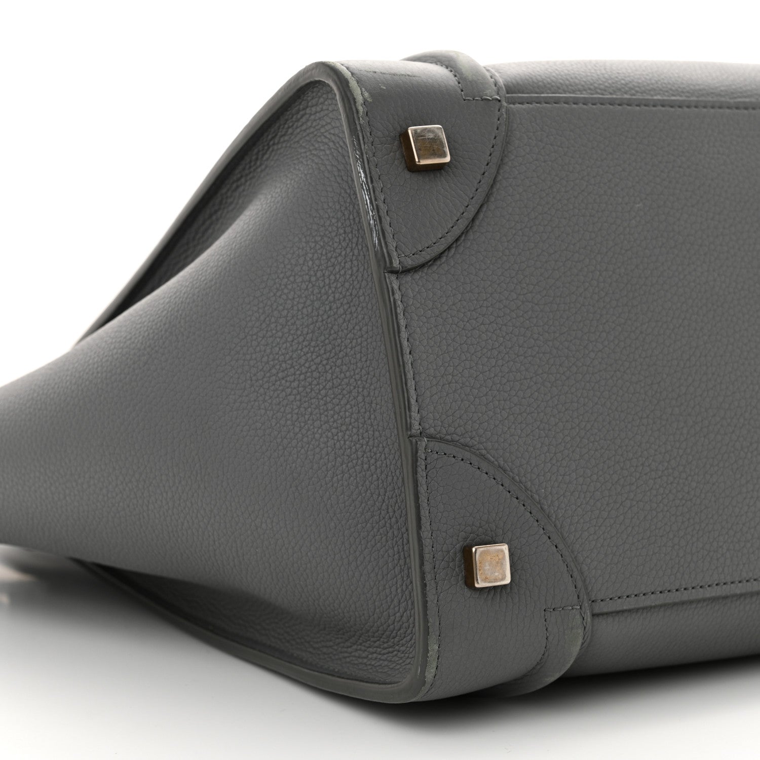 Celine Drummed Calfskin Mini Luggage Kohl 9 of 20