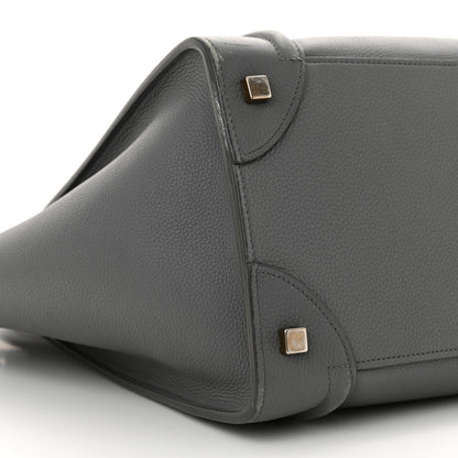 Celine Drummed Calfskin Mini Luggage Kohl 9 of 20