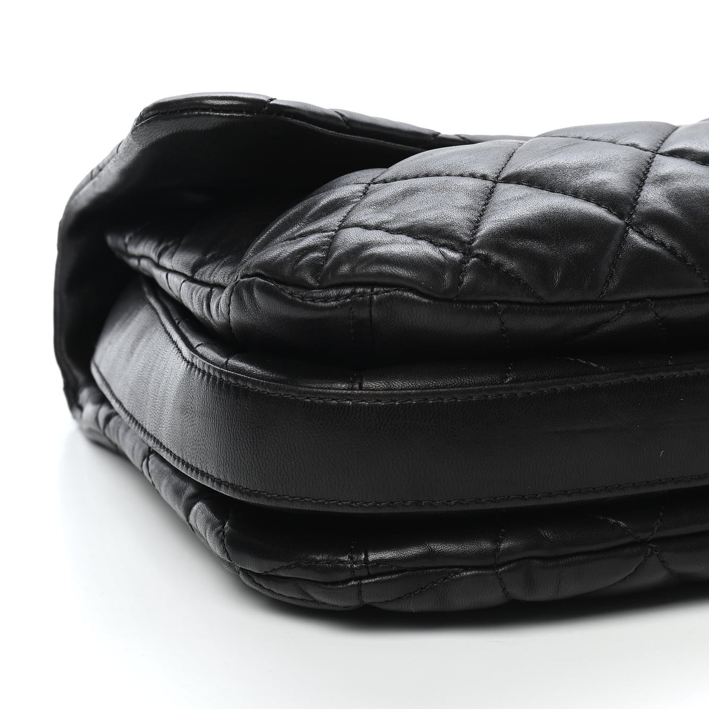 Lambskin Quilted Chanel 3 Maxi Flap Bag Black
