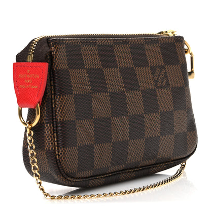 Louis Vuitton Damier Ebene 2019 Christmas Animation Mini Pochette Accessories Red 3 of 7
