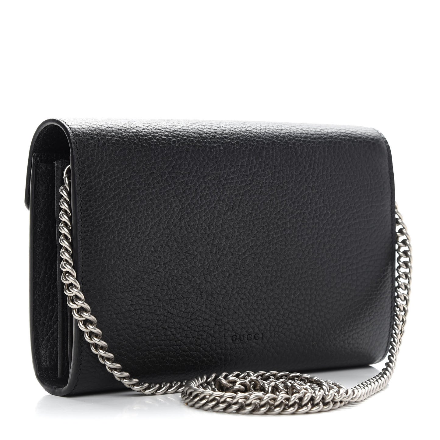 GUCCI Calfskin Mini Dionysus Chain Wallet Black