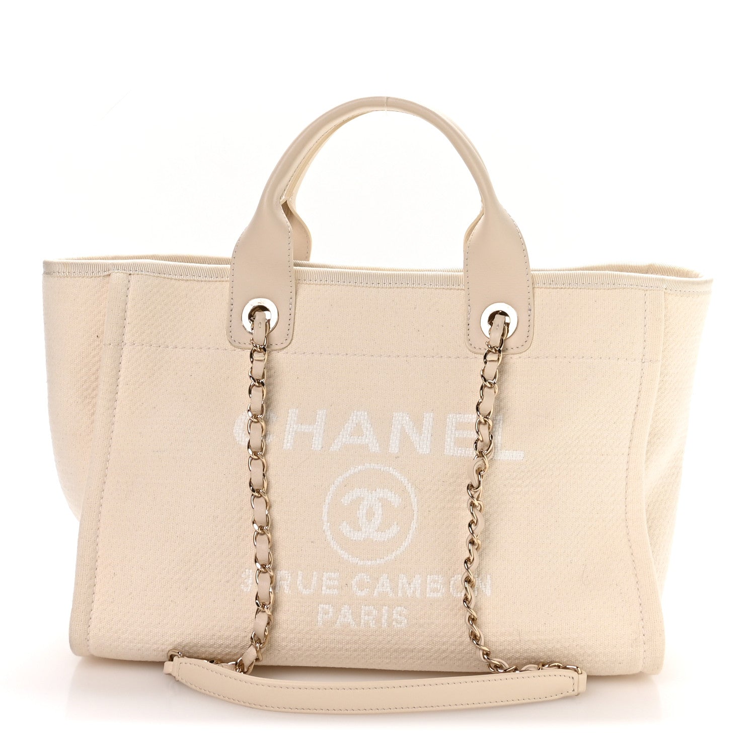 Chanel Mixed Fibers Small Deauville Tote White 1 of 11