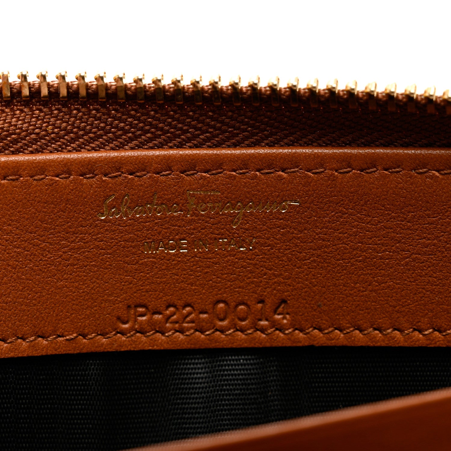 Salvatore Ferragamo Calfskin Vara Bow Zip Wallet Brown 7 of 7
