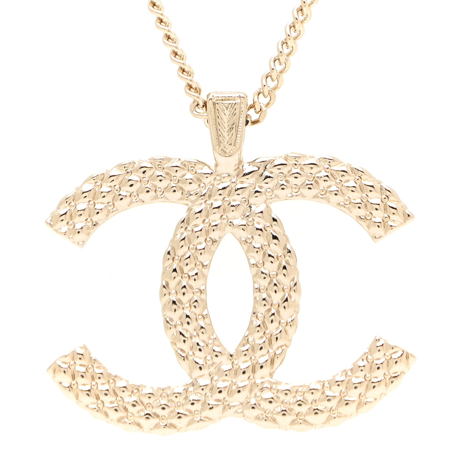 Chanel Baguette Crystal Logo CC Chain Necklace Gold 5 of 6
