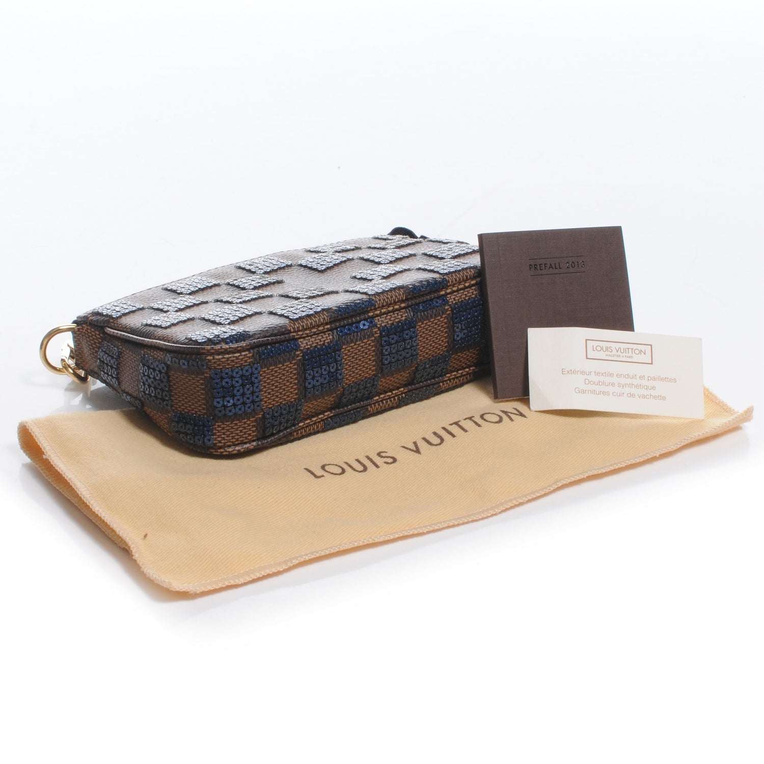 Louis Vuitton Damier Paillettes Mini Pochette Blue 5 of 8