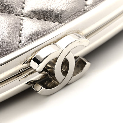 Chanel Metallic Aged Calfskin Quilted Timeless Clutch Silver 8 of 10
