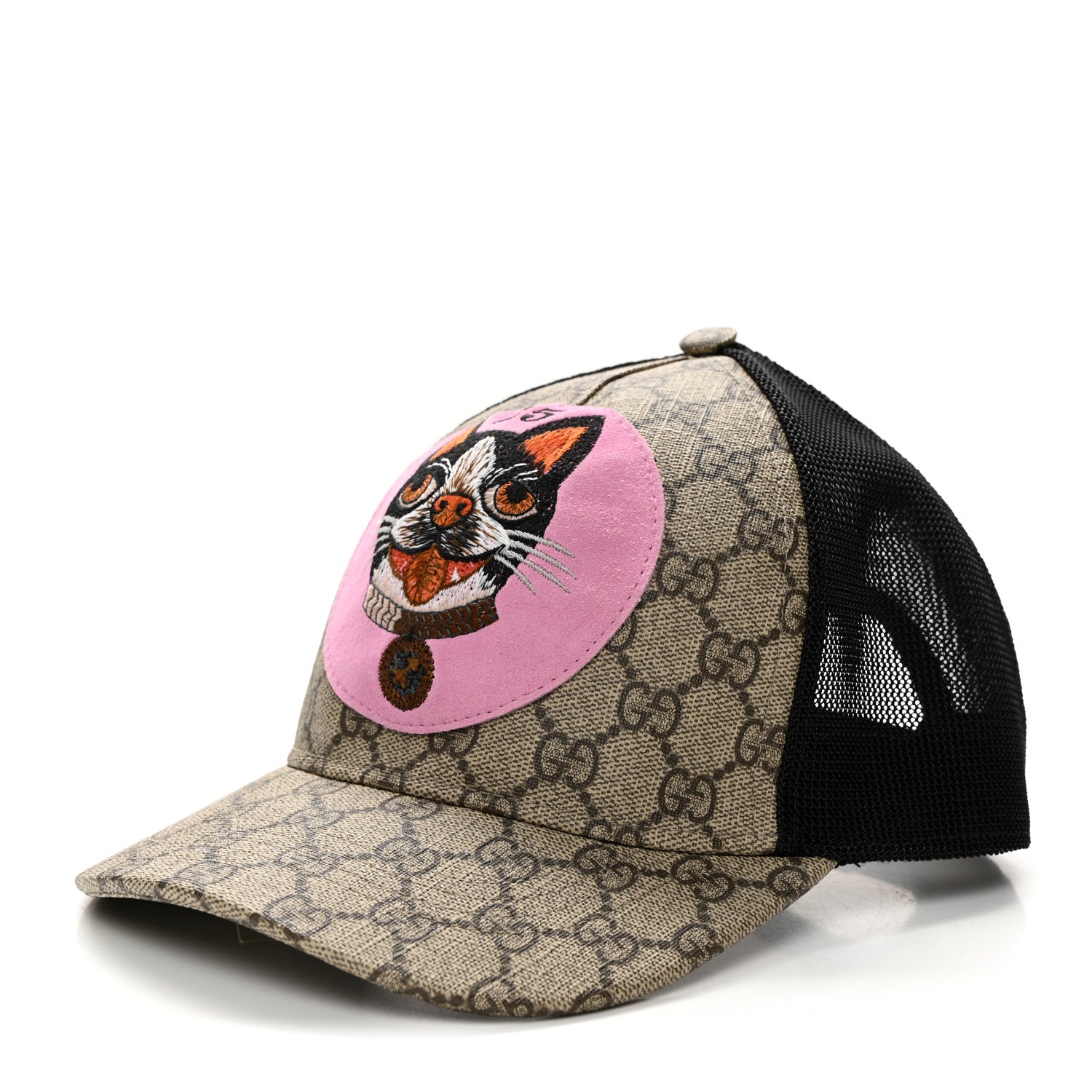 Gucci GG Supreme Monogram Mystic Cat Print Baseball Hat M Beige 1 of 9