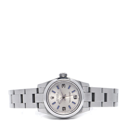 Rolex Stainless Steel 26mm Oyster Perpetual Watch Blue Index 176200 2 of 4