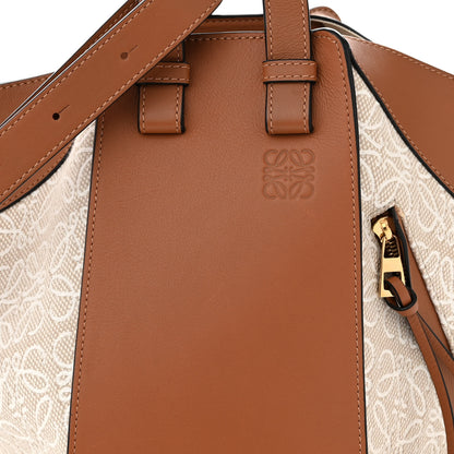 Loewe Calfskin Canvas Anagram Small Hammock Shoulder Bag Ecru Tan 8 of 11