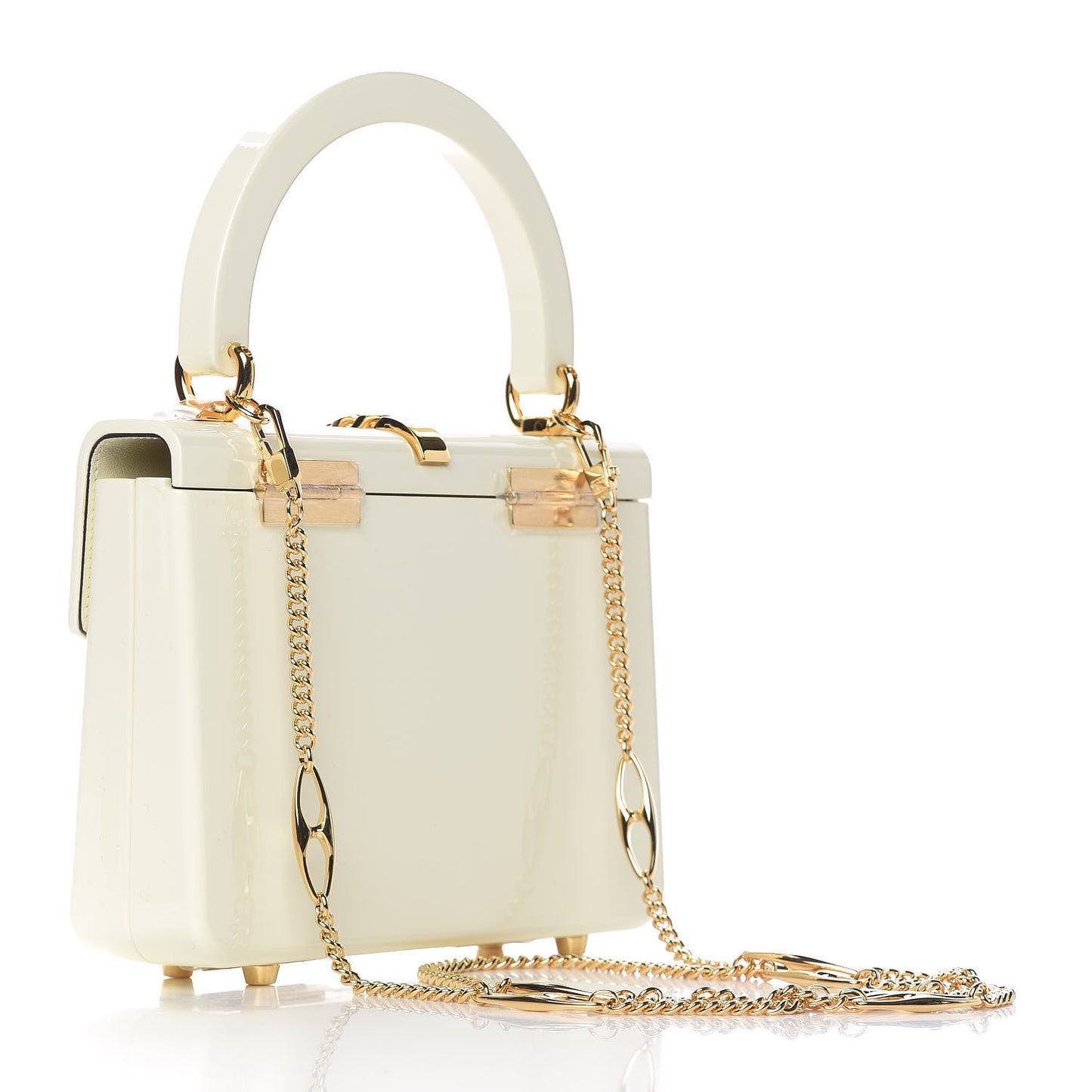 Plexiglass Mini Sylvie 1969 Top Handle Bag Ivory