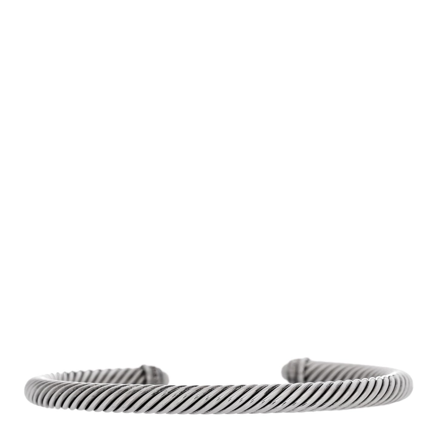 Sterling Silver Diamond White Agate 5mm Cable Classics Bracelet