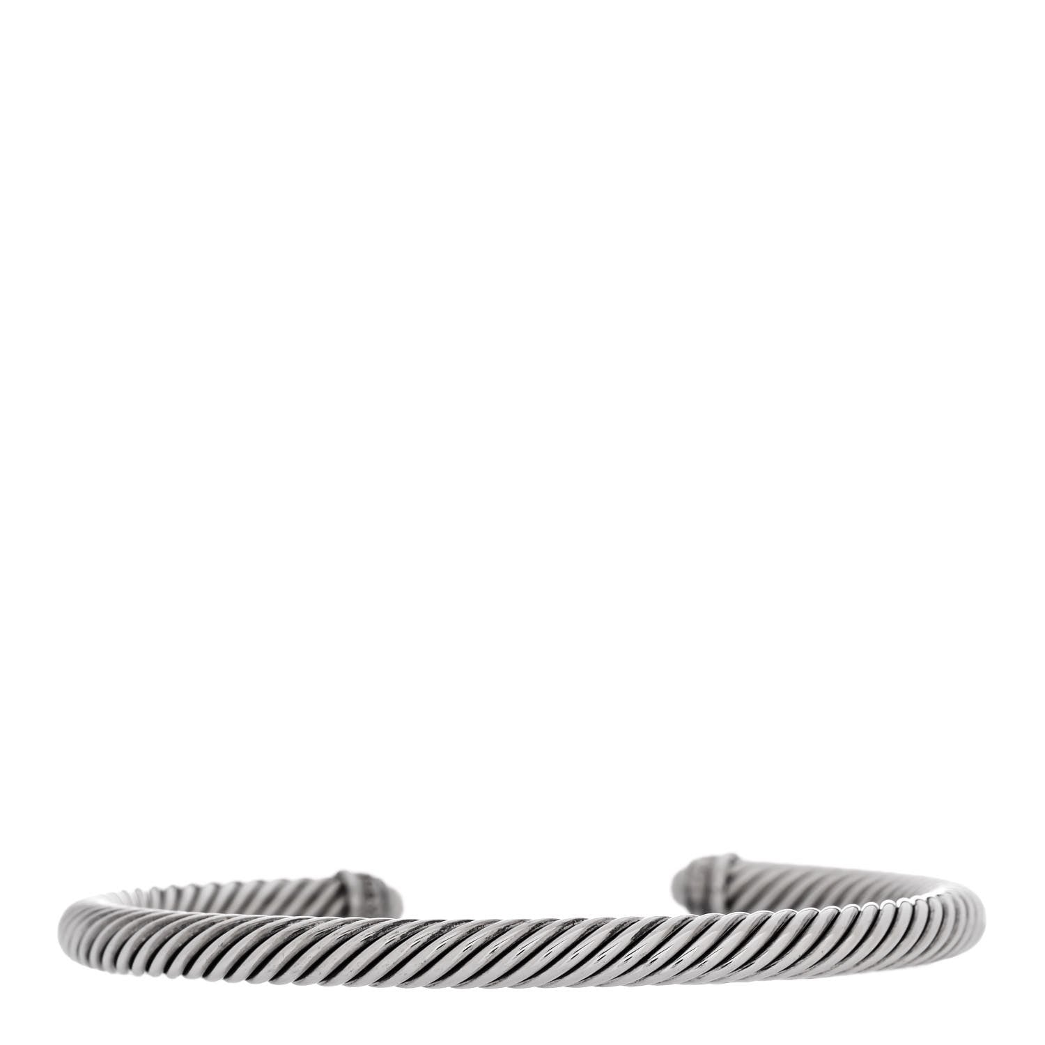 David Yurman Sterling Silver Diamond White Agate 5mm Cable Classics Bracelet 2 of 3
