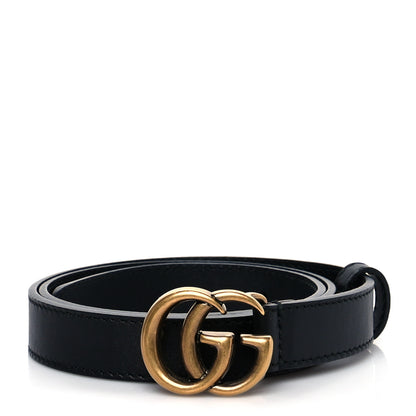 Gucci Calfskin Double G 20mm Belt 70 28 Black 1 of 6