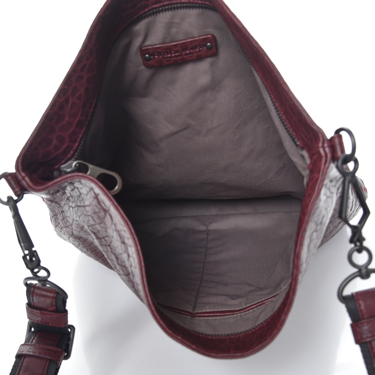 Bottega Veneta Lambskin Zip Top Messenger Bag Burgundy 5 of 9