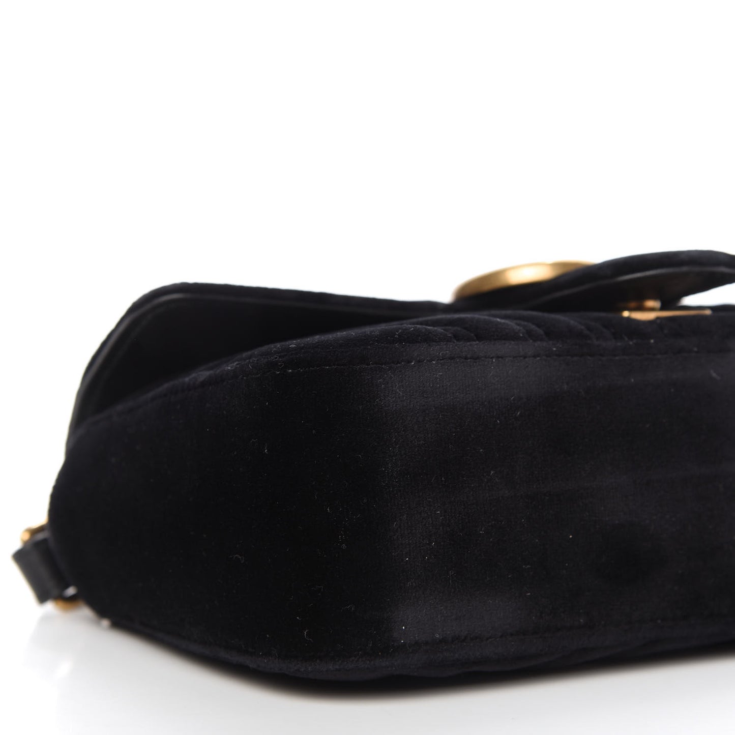 Velvet Matelasse Mini GG Marmont Shoulder Bag Black
