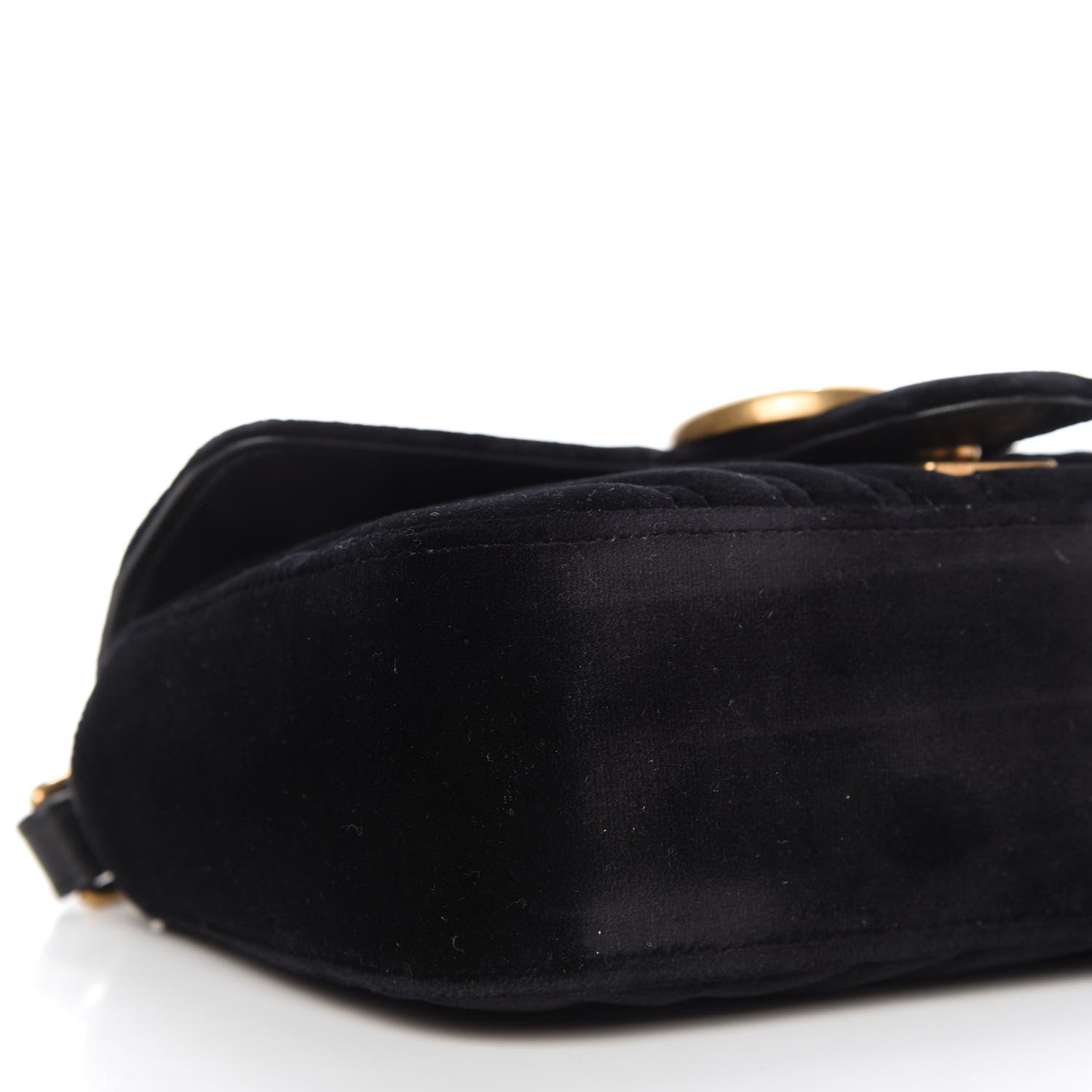 Gucci Velvet Matelasse Mini GG Marmont Shoulder Bag Black 6 of 11