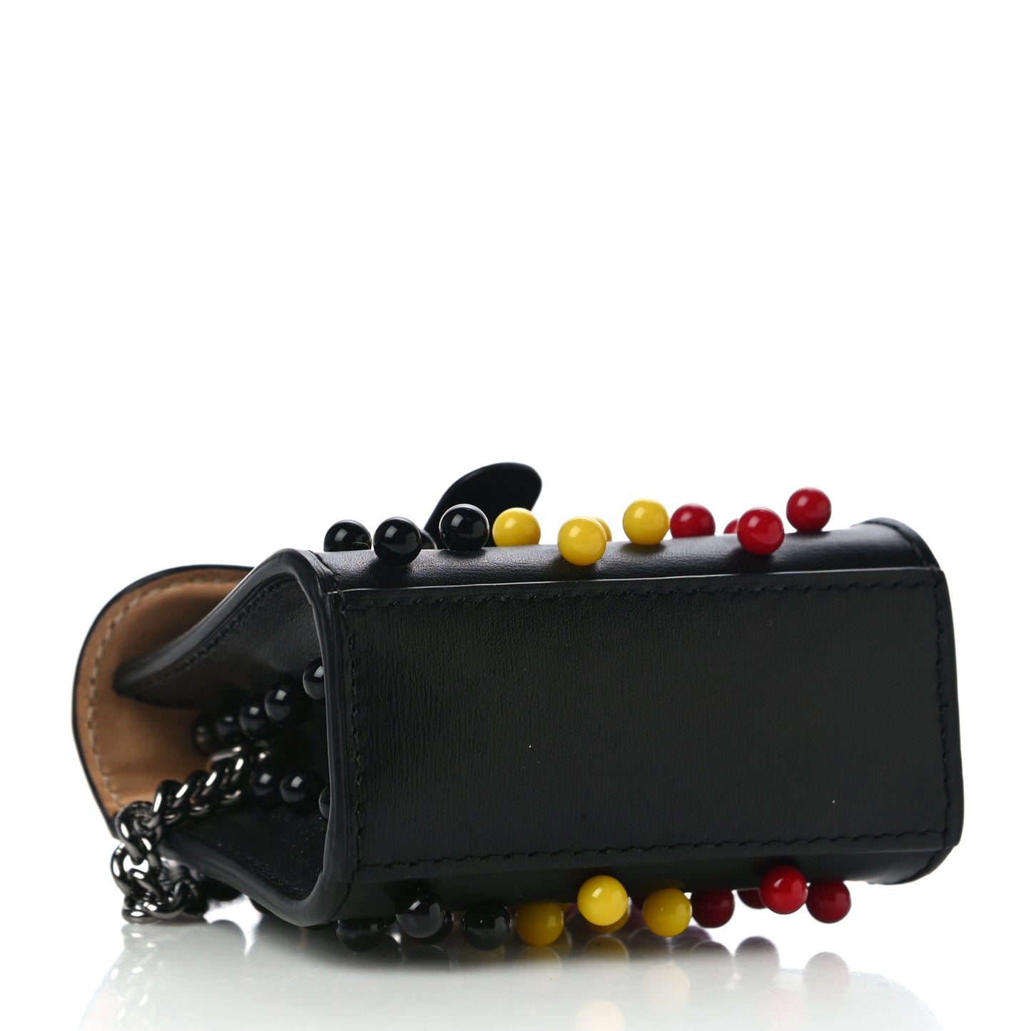 Calfskin Studded Anvers Mini Brillant Bag Charm Black