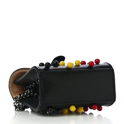 Delvaux Calfskin Studded Anvers Mini Brillant Bag Charm Black 4 of 9