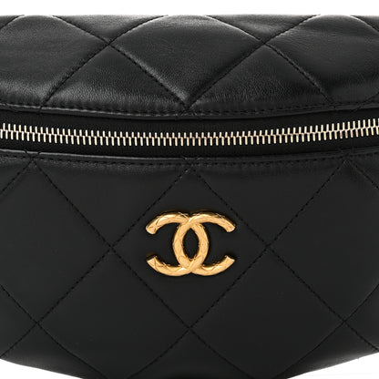 Chanel Lambskin Enamel Quilted Waist Bag Black 8 of 10