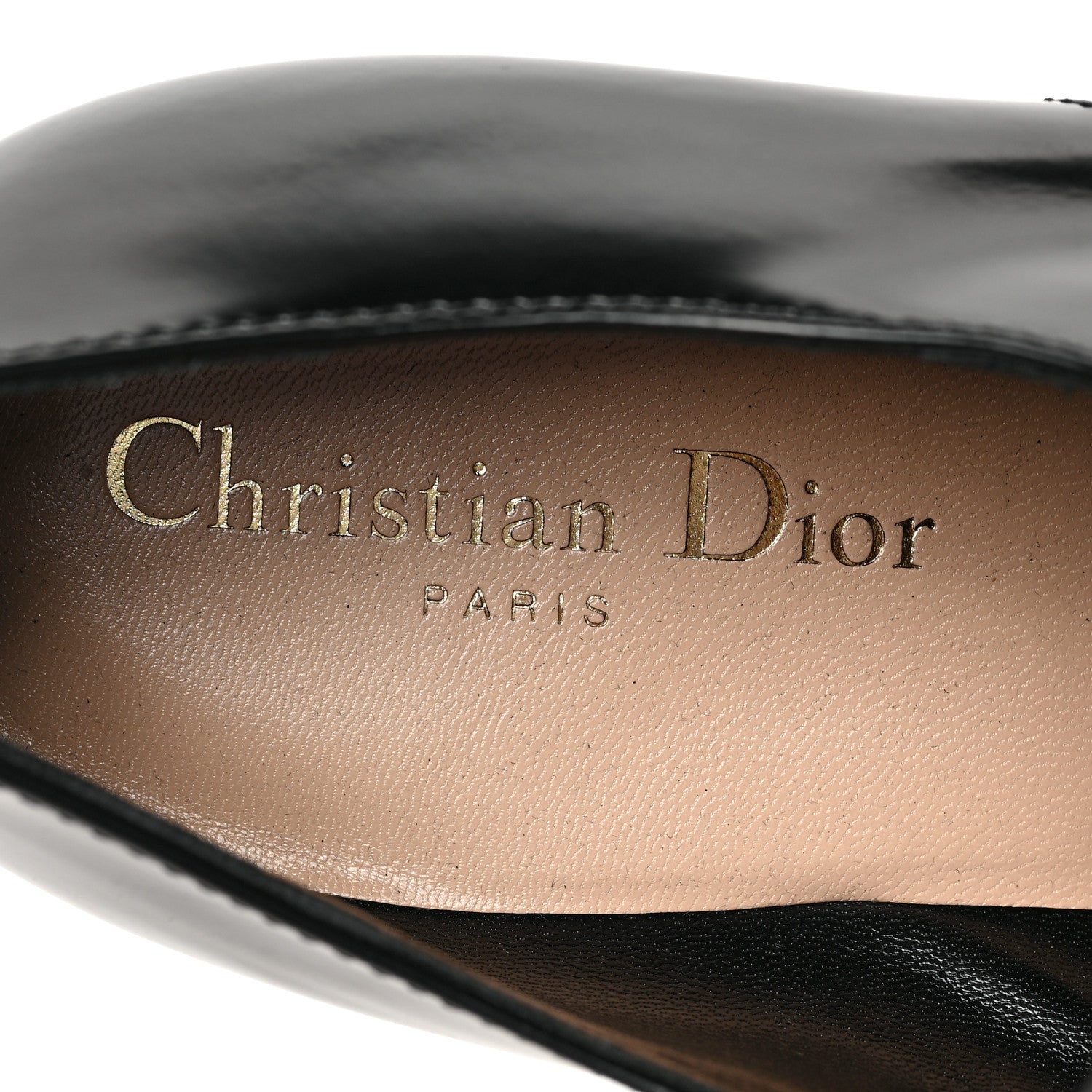 Christian Dior Shiny Calfskin Womens Derby Shoe 38 Black 7 of 9