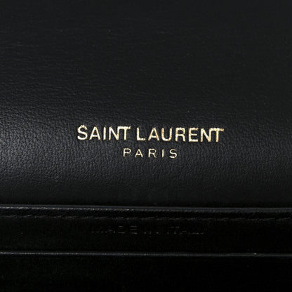 Saint Laurent Snakeskin Monogram Sunset Chain Wallet Black Gold Silver 6 of 11