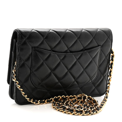 Chanel Lambskin Quilted Wallet On Chain WOC Black 3 of 12