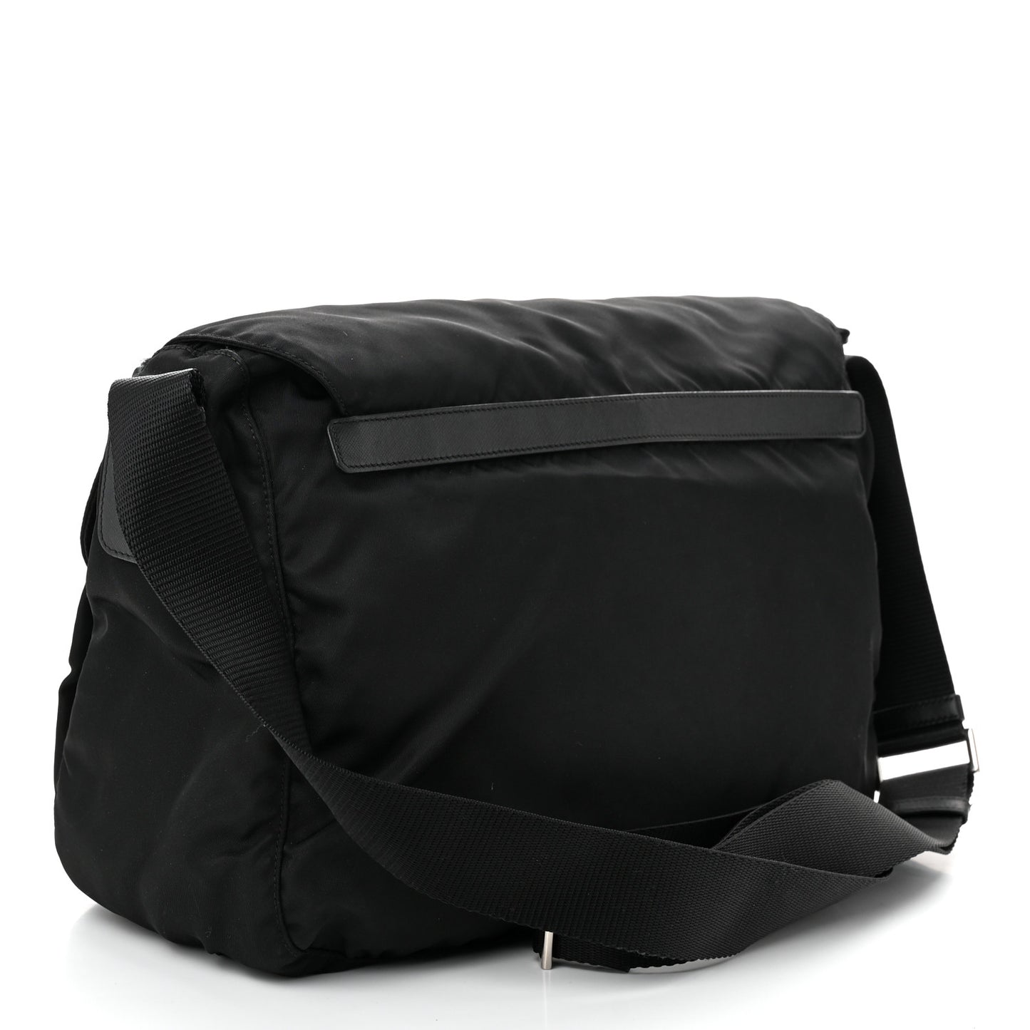 Tessuto Nylon Saffiano Vela Messenger Bag Black