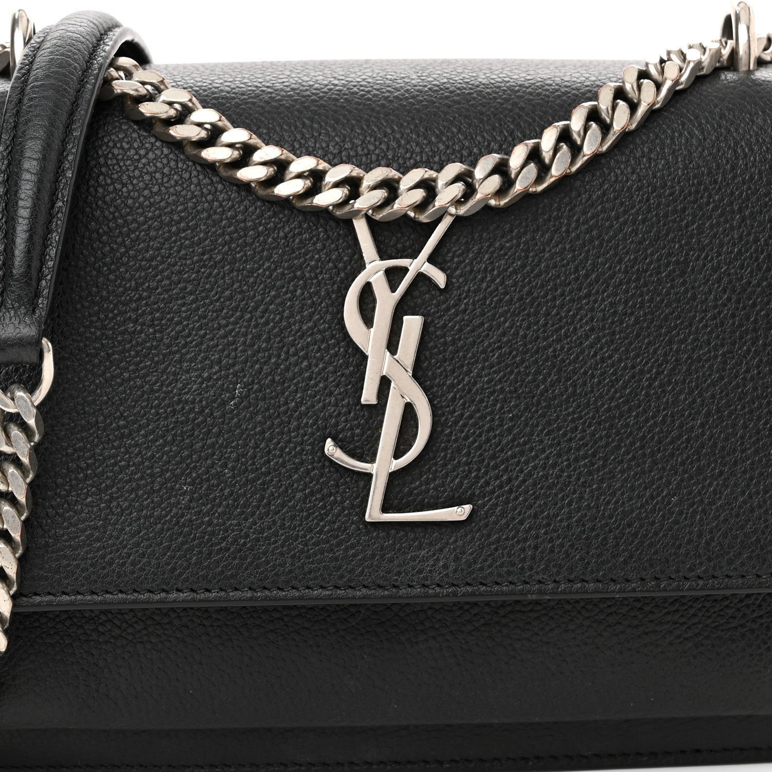 Saint Laurent Grained Calfskin Small Monogram Sunset Black 8 of 16