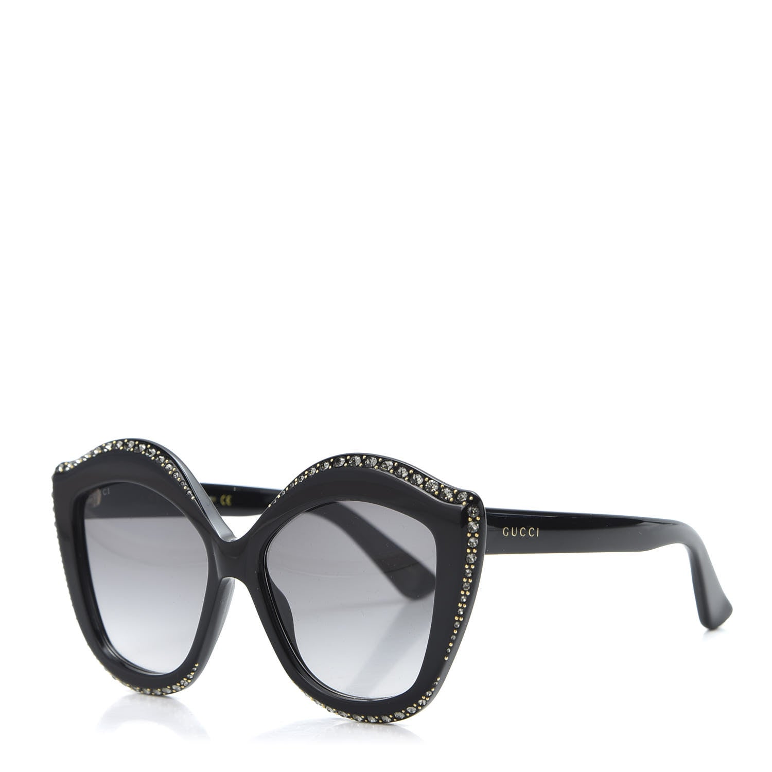 Gucci Crystal Cat Eye GG0118S Sunglasses Black 1 of 8