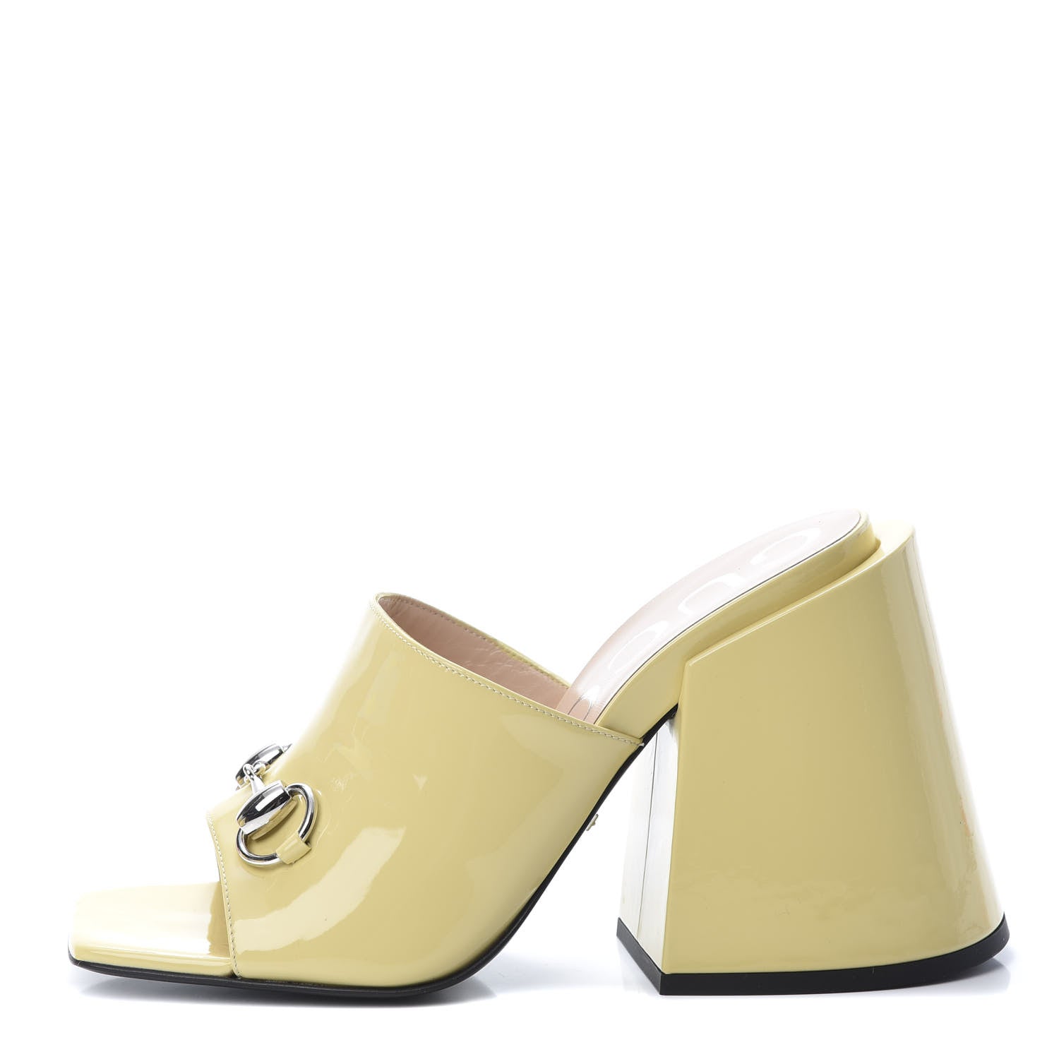 Gucci Patent Lexi Horsebit High-Heel Slide Sandals 38 Burro 1 of 8