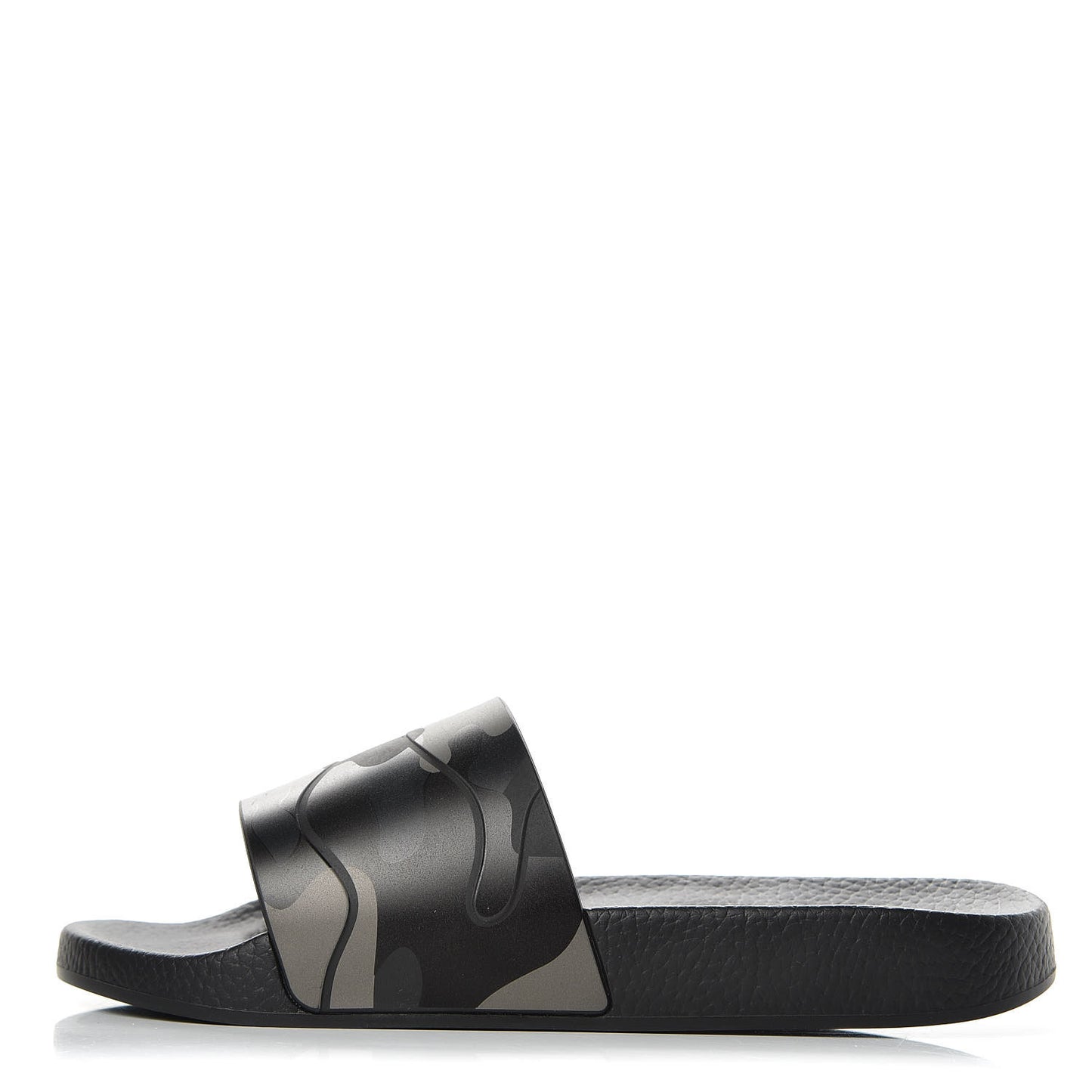 Rubber Camo Slide Sandals 40 Black