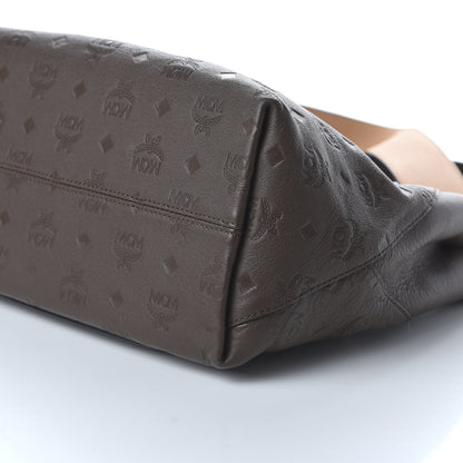 MCM Calfskin Ottomar Monogram Medium Klara Hobo Chestnut 7 of 9