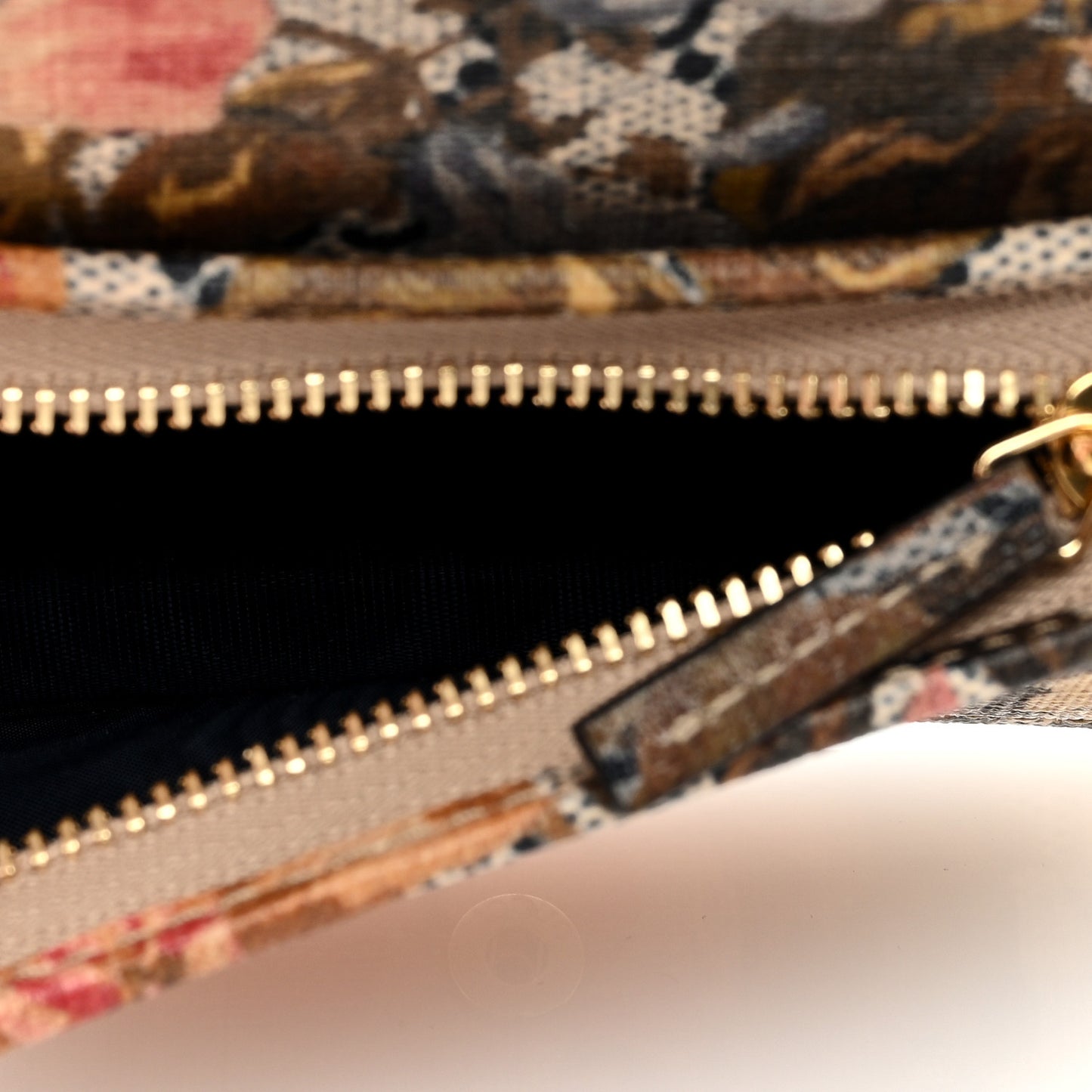 GG Supreme Monogram Water Flora Web Ophidia Card Case Beige Blue Multicolor