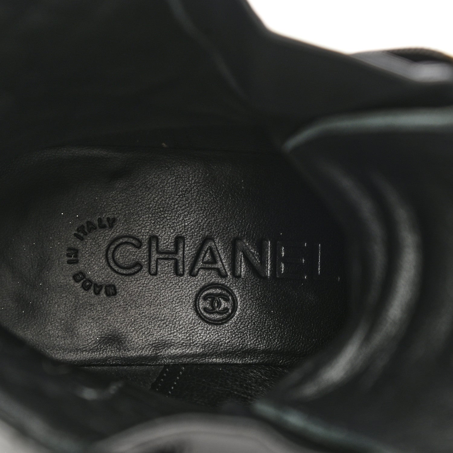 Chanel Calfskin Quilted Lace Up Combat Boots 36.5 Black 7 of 11