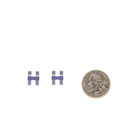 Hermes Palladium Lacquered Pop H Earrings 2 of 4