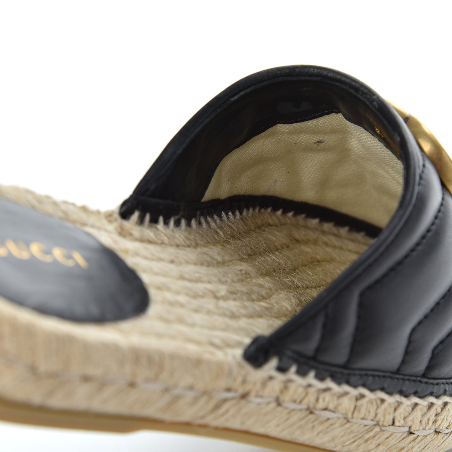 Nappa Matelasse GG Marmont Espadrille Slippers 36 Black