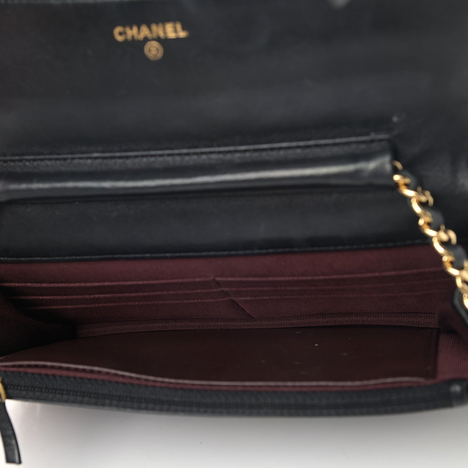 Chanel Lambskin Quilted Wallet On Chain WOC Black 4 of 6